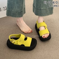 타이메이 두꺼운 밑창 샌들 여자 여름 외투 부드러운 밑창 편안하다 피곤하지 않다 발 여자 캐주얼 모래사장 샌들