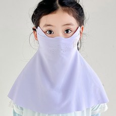 COOL SUMMER 兒童防曬護頸面罩, 紫色 - 嘴部可掀開透氣可喝水, 1個