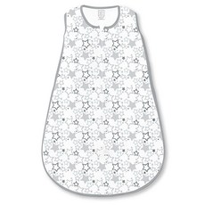 SwaddleDesigns 아기 수면 주머니 12-18개월 양방향 지퍼가 있는 면 니트 웨어러블 담요 안전한 수면을 위한 비중량 수면 주머니 스털링 스타샤인 라지, Sterling Starshine