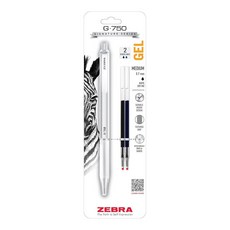 지브라 Pen G-750 접이식 젤 펜 0.7mm 펄화이트 배럴 리필 2개 포함, 지브라 Pen G-750 접이식 젤 펜 0.7mm 펄화