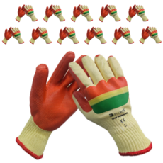 퓨리트 슈퍼터프 장갑 코팅장갑 황코팅 라텍스코팅 작업 목장갑 막장갑, 12개, 노랑 대