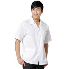 백색 위생복 반팔-(남자상의 식품 공장 급식실 가운 산업유니폼)