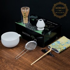 AOHAO 말차 도구 1/4/7 PCS 세트 MATCH WHISK 차선 차선립 다완, 2세트, 화이트7PCS