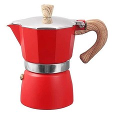 150ml 알루미늄 모카 포트 3컵 이탈리안 타입 에스프레소 메이커 에스프레소 커피 메이커 레인지 커피 메이커 (색상 노랑 크기 15.5×14.8 cm) (빨강 15.5×14