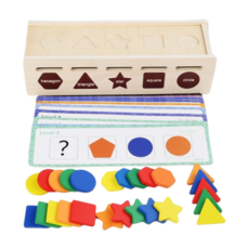 形狀對應遊戲 投與對應形狀 分類形狀 認識形狀 顏色 排列 訓練小肌肉 啟蒙教材, 多色, 1套