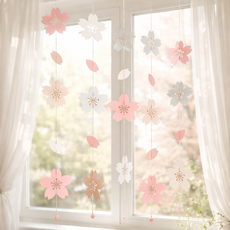 벚꽃 봄 모빌 어린이집 유치원 카페 초등학교 천장장식 완제품, 체리