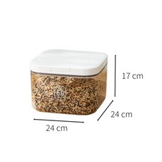 anya 按壓密封罐 密封飼料桶 家用密封飼料桶 食品級收納 防蟲防潮儲存毛掌櫃寵物店, 透明白5.6L(彈蓋款), 1個, 6L