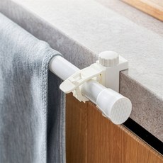 에센셜플러스 무타공 압축봉 고정 브라켓 2P 화이트인테리어