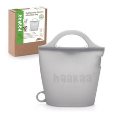 여행용 하카아 온 더 고 실리콘 전자레인지 스팀 살균기 가방 젖병 유방 펌프 액세서리 티더스, 900ML, Grey 1PC