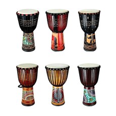 젬베 멜빵 양가죽 공연 초급 아프리카 드럼 버스킹 소풍, 1개, 표준 8인치 원목 레드 엘리펀트