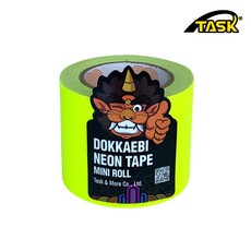 도깨비 수출용(국내산) 개퍼테이프 무광 형광 면테이프 미니롤 F'YELLOW 50mmX5m, 1개