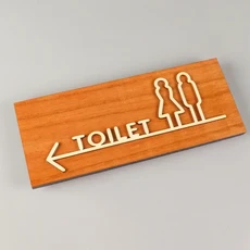 골동품 화장실 간판 크리 에이 티브 WC 남자와 여자의 욕실 문 기호 따뜻한 알림 화살표 지침, 01 12x30cm, 01 5