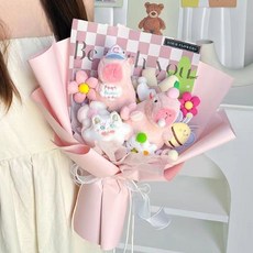 水豚君玩偶花束 毛絨花束 畢業花束 生日禮物, 1個, 棒球帽-卡皮巴拉