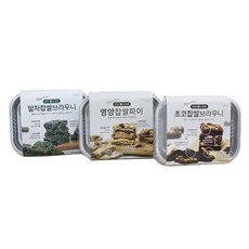 쌀이랑놀자 초코 말차 찹쌀 파이 브라우니 믹스 3종, 1세트, 1g