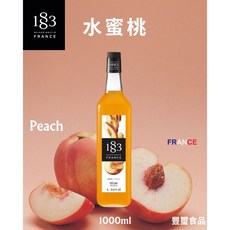 豐璽食品 1883 法國果露糖漿 水蜜桃口味 1L 效期2027/06, 1個