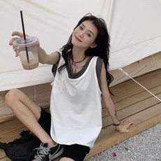 Your 假兩件寬鬆無袖背心