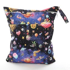 TSOOCOSYS 可愛動物雙拉鍊尿布袋收納袋童車掛袋防潮防水, 星空, 星空
