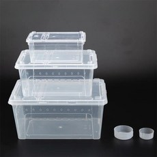 파충류 사육장 케이지 습식 도마뱀 하우스 곤충 테라리움 아크릴 투명 인큐베이터, 1개, S 먹이 그릇 없음