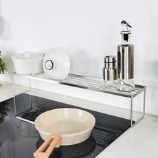 Stentok 不鏽鋼電磁爐瓦斯爐廚房側邊置物架, 單一顏色