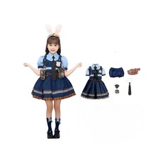兒童警官角色扮演服裝組, 兒童短袖朱迪120cm, 1個
