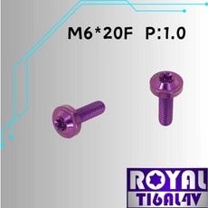 【制高點】ROYAL 鈦合金螺絲 M6*20F P:1.0 飛碟頭螺絲 64鈦/正鈦/鈦合金螺絲 皇家紫, 1個