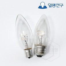 일광전구 백열 촛대구 40W (220V) 소켓 E14 / E17 / E26 장식구 인테리어 조명, 1개