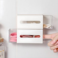 The Happy N 黏貼式迷你收納整理盒, 白色, 2個