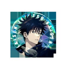 【現 貨】【抱漫閣】官穀 咒術迴戰 澀穀篇伏黑釘崎虎杖鐳射大徽章吧唧75mm高清, 伏黑惠, 1個