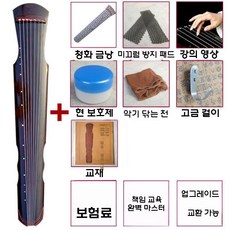 거문고 오동나무 교육용 고금 칠현금 악기 입문용 현악기, 엔트리 푸시 브라운 + 7점 (교과서)