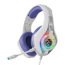 Tatybo Ps4 Ps5 XBOX 엑스박스 One 스위치 PC용 게이밍 헤드셋 노이즈 캔슬링 마이크 딥 베이스 스테레오 사운드 블랙 레드 238395, 퍼플
