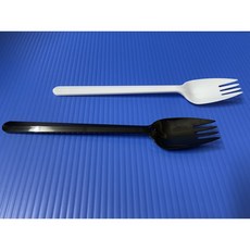 昀誠紙品 18cm (布丁匙 蛋糕叉 沙拉叉 塑膠湯匙 匙叉), 1個, 大叉匙 白色100支