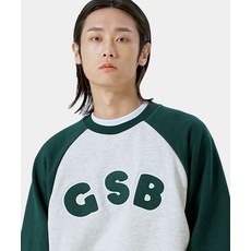 게인스보로 GAINSBORO GSB로고 래글런 맨투맨 오트밀/그린