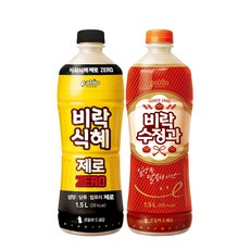 팔도 비락 식혜 제로 1개+수정과 1개 전통 음료수, 1.5L, 2개