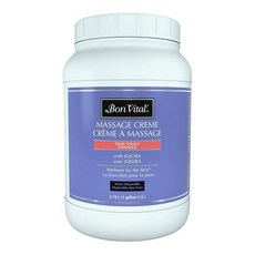 Bon Vital' 딥 티슈 마사지 크림 3.8L(1갤런) 용기 모든 피부 타입에 맞는 가벼운 기름지지 않은 포뮬러 깊은 근육 조작에 이상적 스파 및 가정용 수분 마사지, 1
