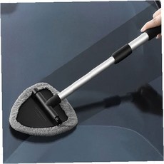 차량 앞유리 청소 도구 긴 손잡이 조절 가능 세차 패드 포함 자동차 유리 닦기, 1개