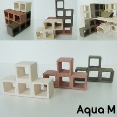 아쿠아엠 테트리스 모음 /수족관 어항 수조 장식품 열대어 산란상 은신처 놀이터 구피 코리 안시 플레코 새우, 아이보리, 1개