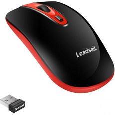 Leadsail 무선 슬림 USB 마우스 조용한 클릭 3단계 4버튼 노트북 마우스 (Windows Mac PC 호환), Leadsail 무선 슬림 USB 마우스, 조용한 클릭