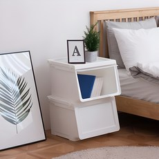 EZLIVING 大嘴鳥家用整理箱, 象牙白, 2個