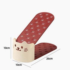 貓咪鞋架 雙層可調式鞋架 收納架 置物架 鞋櫃 鞋托 居家收納必備, 紅, 1個