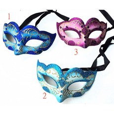 洋洋小品Cosplay威尼斯面具高檔手工彩繪面具半罩A 聖誕節表演派對扮演服裝道具萬聖節服裝表演出服化妝舞會舞會面具, 1, 1個