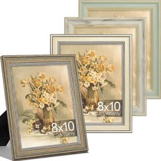 Vittanly21.6x27.9cm8.5x11인치사진액자4개세트 벽마운트용빈티지사진프레임 매트가있는디스플레이15.2x20.3cm6x8인치사진또는매트없음 21.6x120921, 8x10, 다양한 색상