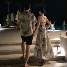 miraemoa 남자 여자 휴양지 커플 세트 여름 휴가 스커트 여행 원피스 해외 반바지 스타일 반팔 신혼 룩 남방 코디 티셔츠 비치 바캉스 데이트