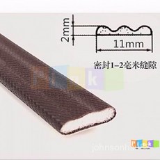 防盜門入戶門包覆式V型密封條木門防撞條防塵隔音自粘防凍密封條, 咖啡色1米試用裝,平板（寬8毫米*厚2毫米）, 1個