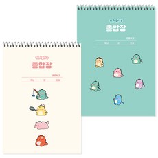 포포팬시 2000 라이노 심플 종합장, 아이보리 + 민트, 2개