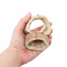 愛兔草 木瓜樹幹磨牙啃咬玩具 台灣產低溫烘烤 寵物潔牙啃咬環 單入 (10-20克), 1個, 木瓜樹幹10~20g