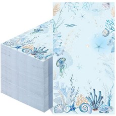 Yeaqee Cielito Lindo 파티 장식 멕시코 일회용 게스트 타월 데쿠파주 장식 냅킨 갈색 종이 냅킨 핸드 타월 주방 베이비 샤워 디너 파티용 100개, 푸른 바다