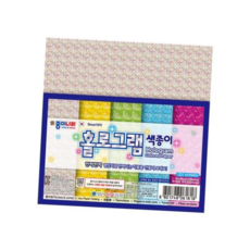 종이나라 홀로그램 색종이 5색 5매 (20개입) 학접기, 본상품