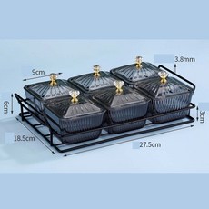 다용도 칸막이 스낵 접시 노래방 바 스낵 과일 캔디 접시 WW 블랙 4칸, 블랙 * 4칸+{베이직} × 1개