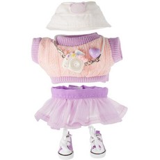 해외 Beofinest 17cm 인형용 옷 액세서리 인형 세트 패셔너블하고 귀엽고 우아한 매칭 스타일 액세서리용 모자 의류 6피스 없음 그린 미국매장정품+ 1729095, .0003.퍼플.