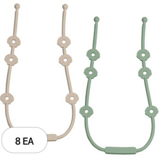 아이벨류 실리콘 멀티 스트랩 홀더 2종 세트, 노꼭지, 8세트, 샌드 + 세이지